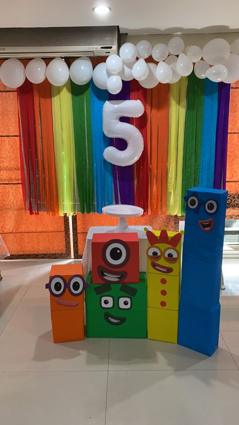 Numberblocks Birthday Party Diy, Number Block Party Favors, Number Blocks Decoration, Number Block Party Decorations, Numberblocks Birthday Party Food, Number Themed Birthday Party, Numberblocks Party Ideas, Number Blocks Birthday Party Ideas, Number Block Birthday Party