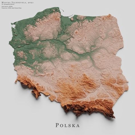 Map Of Poland, Poland Map, Topography Map, Map Diagram, Photography Inspiration Nature, Hawaii Wall Art, Teaching Geography, Geography Map, World Geography