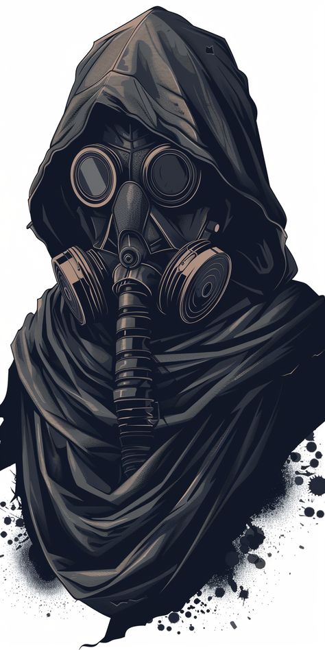 Fantasy Gas Mask, Cyberpunk Gasmask, Gas Mask Oc, Gas Mask Character Design, Gasmask Art, Skull With Gas Mask, Anime Gas Mask, Skull Gas Mask, Gas Mask Drawing