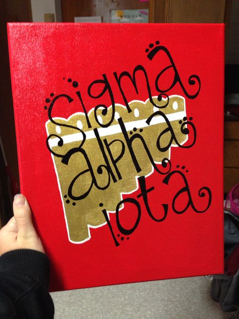 Sigma Alpha Iota canvas Phi Sigma Sigma Canvas Paintings, Probate Gifts, Sigma Lambda Gamma Paddles, Alpha Gamma Delta Canvas, Sisterhood Activities, Sigma Alpha Omega Pillow, Big Lil Gifts, Sigma Alpha Iota, Kappa Kappa Psi