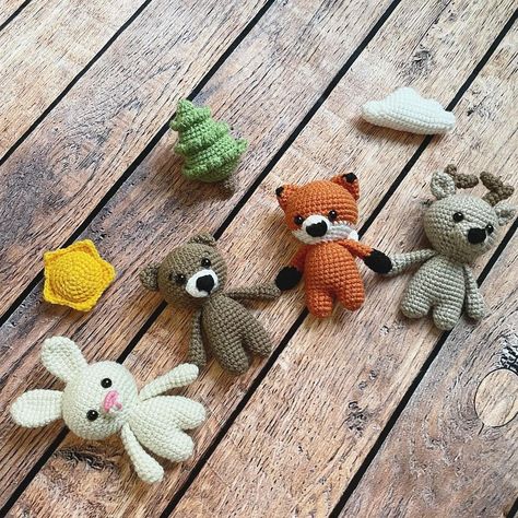 Amigurumi Forest Animals Free, Free Crochet Forest Animal Patterns, Tree Crochet Pattern Free, Free Crochet Woodland Animal Patterns, Crochet Woodland Mobile Free Pattern, Woodland Crochet Patterns Free, Cutest Amigurumi, Forest Amigurumi, Amigurumi Woodland Animals Free Crochet