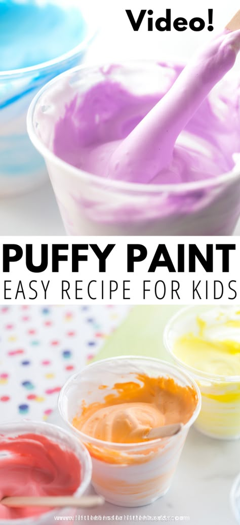 Puffy Paint Crafts Art Projects, Painting For Toddlers Ideas, Sensory Painting Activities, How To Make Puffy Paint, Painting Crafts For Toddlers, Puff Paint Recipe, Paint Activities For Kids, Diy Puff Paint, Painting Activities For Toddlers