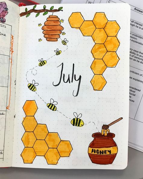 Bullet Journal Tools, Bullet Journal Essentials, May Bullet Journal, March Bullet Journal, Beautiful Dawn, خريطة ذهنية, Creative Book Covers, Bee Drawing, Bullet Journal Spreads