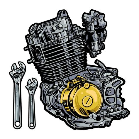 Engine Sketch, Moto Logo Design, Vector Motor, Ronaldinho Wallpapers, Stiker Motor, Motorcycles Logo Design, Motorcycle Tattoo, Machine Logo, Moto Logo