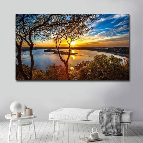 Beautiful Sunset Landscape, Wall Scenery, Wall Art Big, Sunset Landscape Painting, Abstract City, Modern Landscape, Canvas Painting Landscape, Landscape Art Painting, Sunset Landscape