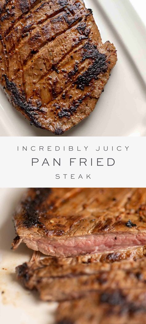 Steak In A Frying Pan, Steak In Frying Pan How To Cook, Best Pan Fried Steak, How To Fry Steak In A Pan, How To Cook Steak Without A Grill, Round Steak Recipes Stovetop, Ways To Cook Steak Without A Grill, Pan Fried Steak Recipes, How To Cook Flat Iron Steak On Stove