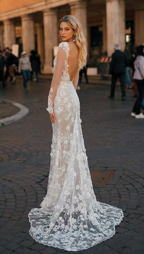 2 Wedding Dresses, 2nd Wedding Dresses, Long Sleeve Bridal Gown, Open Backs, Dresses Winter, Open Back Wedding Dress, Wedding Dresses 2020, White Wedding Dress, Fit And Flare Wedding Dress