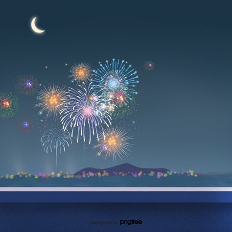 Cartoon Distant Fireworks Bursting Into The Night Sky Sky Background Night, Fireworks Cartoon, Background Night Sky, Sky Fireworks, Cartoon Fireworks, Fireworks Clipart, Night Sky Background, Background Night, Carnival Lights