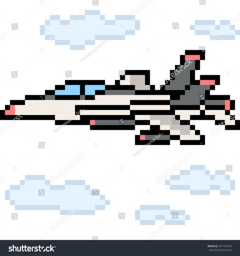 vector pixel art jet plane isolated #Ad , #affiliate, #art#pixel#vector#isolated Plane Pixel Art, F1 Pixel Art, Plane Wallpaper, Pixels Art, Art Pixel, Beaded Flowers Patterns, Melty Bead Patterns, Pixel Art Tutorial, Fuse Bead Patterns