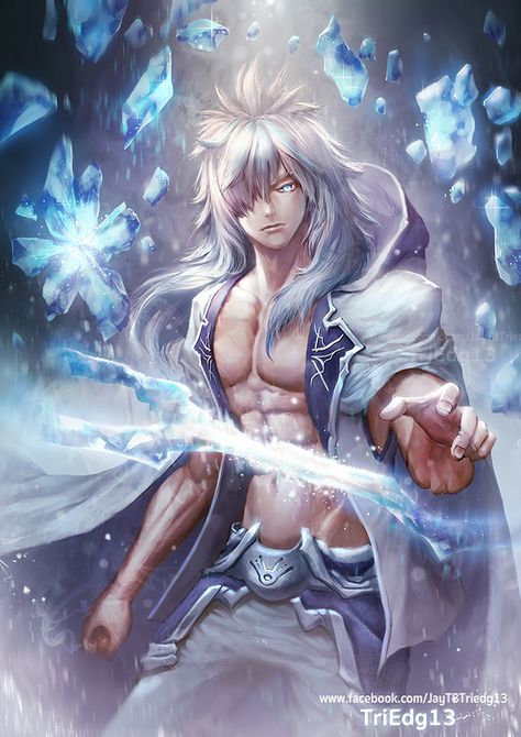 Ice God, Tanawut Gittakan on ArtStation at… Ice Anime, Gods Anime, Ice User Character Design, God Character, Ice Anime Character, Ice Sorcerer, God Anime, Ice People, Ice Dnd Character