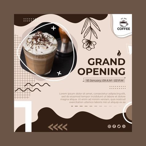 Opening Poster Design, Business Card Psd Free, Presentation Design Layout, Flyer Design Layout, Illustrator Design Tutorial, Shop Opening, Food Menu Design, Simple Designs To Draw, Food Graphic Design