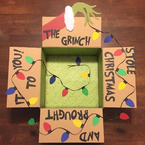 "The Grinch Stole Christmas And Brought It To You" Christmas Care Package Christmas Care Package Ideas, Care Package Decorating, Christmas Care Package, Care Package Ideas, Birthday Care Packages, Best Friend Christmas Gifts, Package Ideas, Grinch Stole Christmas, Christmas Packaging