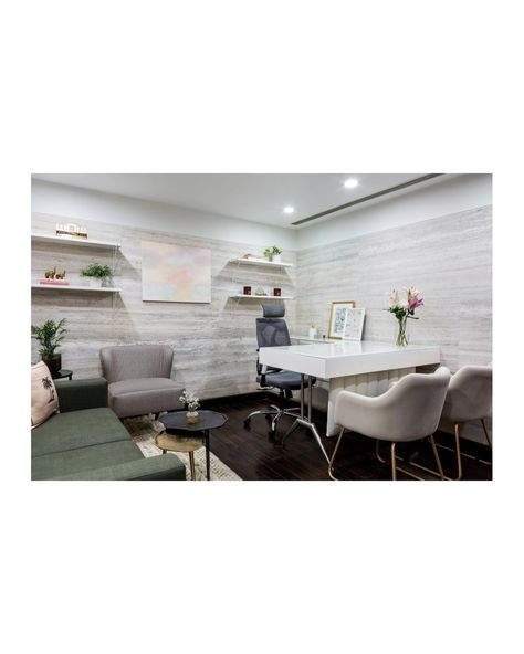 N I G H T J A S M I N E 🤍 #officeE Designed this Directors cabin to have a warm and chic atmosphere. Perfect to tackle team interactions and client meetings! We designed the workstation to look the part in a luxury office space. The all white workstation is framed by a pair of wall mount shelves that create the perfect backdrop. We custom designed the comfy sofa and armchair, sourced additional beautiful furniture and decor and voilà 👌🏽 🛎️ @enjayevents 🪄 @made_by_urvashi_sathaye 📸 @anu... White Workstation, Wall Mount Shelves, Sofa And Armchair, Luxury Office, Comfy Sofa, The Comfy, Wall Mounted Shelves, Beautiful Furniture, All White