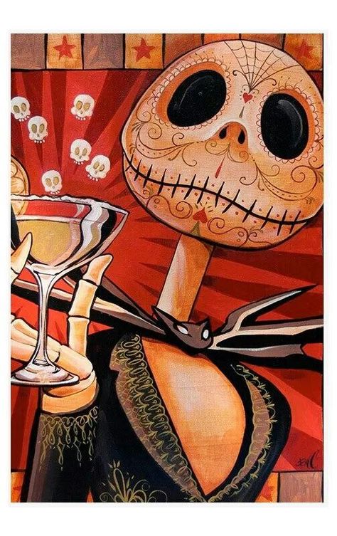 Jack~ dia de los muertos Catrina Tattoo, Jack The Pumpkin King, Image Halloween, Lowbrow Art, Wow Art, The Nightmare Before Christmas, Naha, Jack Skellington, Skull Art