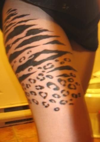 Tiger Stripes Tattoo For Women, Zebra Stripes Tattoo, Tiger Skin Tattoo, Tiger Pattern Tattoo, Tiger Print Tattoo For Women, Leopard Print Tattoo Stencil, Cheetah Print Leg Tattoo, Leopard Skin Tattoo, Animal Print Tattoo For Women