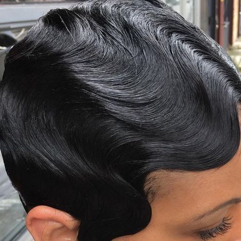 Short Fingerwave Styles, Fingerwaves Short Hair Black Pixie Cuts, Bold Hairstyles, Pixies Haircut, Finger Waves Short Hair, Short Blonde Pixie, Short Weave Hairstyles, Short Relaxed Hairstyles, Finger Wave Hair