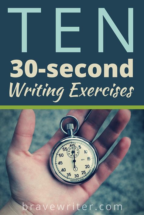 TEN 30-Second Writing Exercises`````Some of these would be good for classroom warm ups Writing Exercise, Writing Warm Ups, Creative Writing Worksheets, Writing Club, Creative Writing Exercises, Writing Groups, Writing Classes, Writing Exercises, Writing Strategies