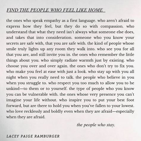 home isn’t always a place—and home isnt always meant to be a person. Yet something that will get you through this life? Finding the people who feel like home to you. #home #friendship #friends #quotes #loveyourself People Who Feel Like Home, Always There For You Quotes, Home Can Be A Person, Safe Quotes, Home Poem, Feel Like Home, True Love Quotes, Mental And Emotional Health, Inspirational Thoughts