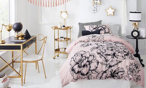 Emily + Meritt for PBteen | PBteen Trendy Bedding, Dorm Design, Emily And Meritt, Cozy Slippers, Bedding Decor, College Dorm Room, Dorm Room Essentials, College Dorm Rooms, Room Essentials