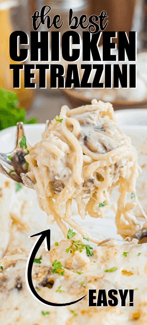 Easy Chicken Tetrazzini Recipe, Easy Pasta Bake, Chicken Tetrazzini Casserole, Amazing Easy Recipes, Easy Chicken Tetrazzini, Chicken Mushroom Pasta, Chicken Tetrazzini Recipes, Pasta Bake Easy, Mushroom Recipes Pasta