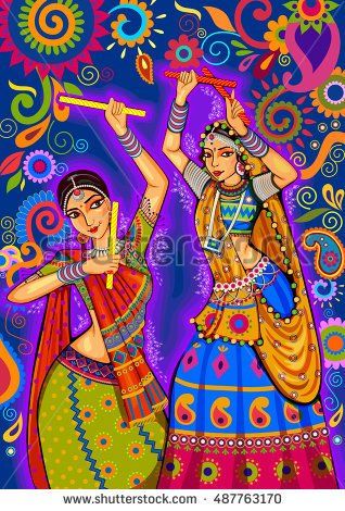 Garba Pics, Dandiya Night, Diwali Drawing, Garba Dance, Rajasthani Painting, Rajasthani Art, Indian Artwork, Dancing Drawings, Dance Paintings