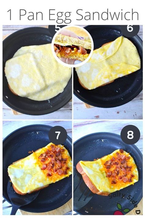 Pan Egg Sandwich, Egg Sandwich Hack, Tiktok Breakfast, Egg And Bread Recipes, Easy Breakfast Sandwich, Easy Boat, Food Sandwiches, Egg Sandwich Recipe, Egg Sandwich Breakfast