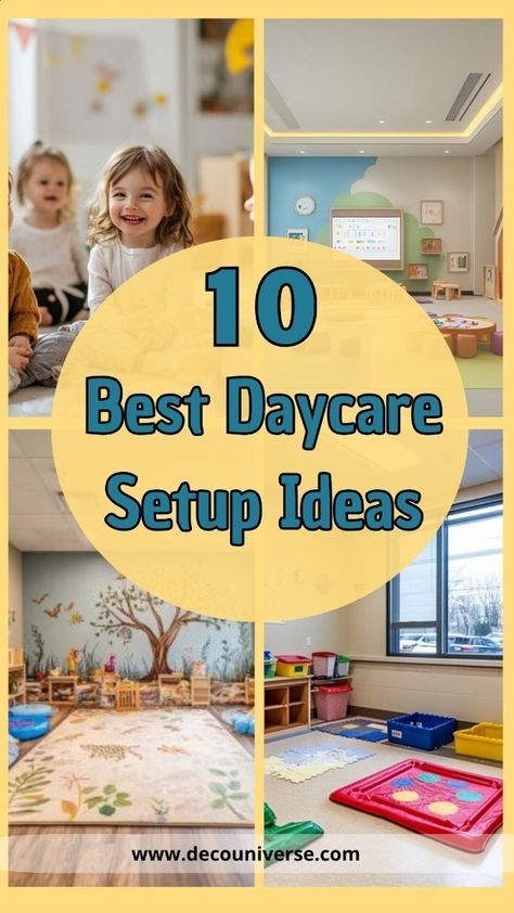 Discover 10 creative and functional daycare setup ideas that will transform your space into a welcoming environment for children. These setups are designed to promote learning, safety, and fun, making them perfect for any daycare setting. Whether you’re looking for inspiration or practical tips, these ideas will help you create a space that both kids and caregivers will love. Tiny Daycare Room, Home Daycare Rooms Setup Organization Ideas, One Year Old Daycare Room Ideas, Preschool Loft Ideas, Home Childcare Room Ideas Daycare Setup, Infant Room Ideas Daycare, In Home Day Care Set Up, Preschool Set Up Ideas, Infant Care Classroom