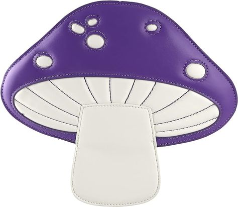 QiMing Mushroom Shoulder Purses,PU Lovely Botany CrossBody Bag for Girl Women(Purple): Handbags: Amazon.com Shoulder Purses, Cute Mushroom, Small Shoulder Bags, Girls Unique, Bags For Teens, Mushroom Design, Zipped Bag, Child Day, Small Purse