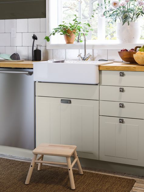 Stensund Ikea Kitchen Beige, Stensund Beige Ikea Kitchen, Stensund Ikea Kitchen, Ikea Kitchen Planning, Glass Kitchen Cabinet, Ikea Kitchen Planner, Traditional Style Kitchen, Glass Kitchen Cabinet Doors, Kitchen Guide