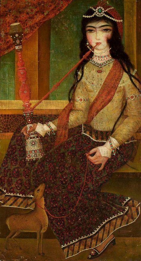 qajar Qajar Dynasty, Persian Princess, Persian Women, Persian Calligraphy Art, Middle Eastern Art, Persian Art Painting, Persian Fashion, Persian Miniature, Persian Culture