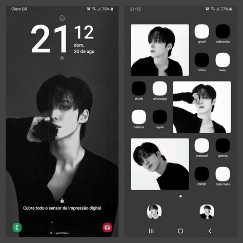 Yunho (ATEEZ) #phone #organization #aesthetic #yunhoedit #ateezyunho #ateezedit #kpopedit #phoneorganization #black #ateez Organization Aesthetic, Yunho Ateez, Phone Inspo, Phone Layout, Ios Design, Ios 16, Iphone Layout, Phone Organization, Aesthetic Ideas