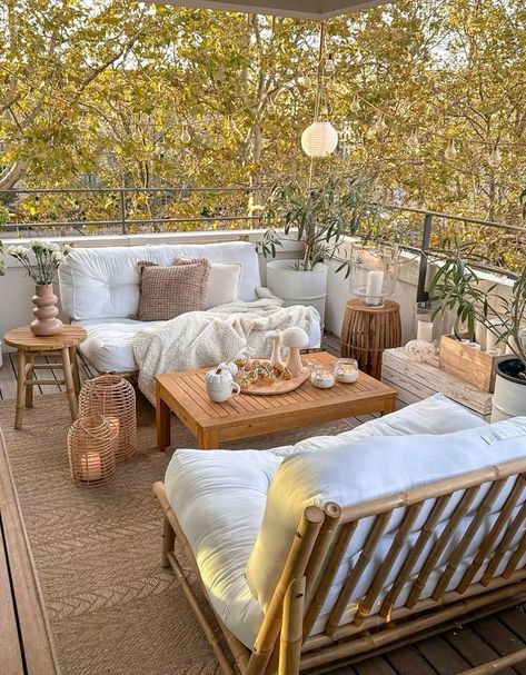 Bamboo Seating, Wicker Lanterns, Patio Ideas Townhouse, Cozy Reading Chair, Furniture Design Ideas, Garden Furniture Design, Terrace Decor, Cozy Patio, Patio Inspiration