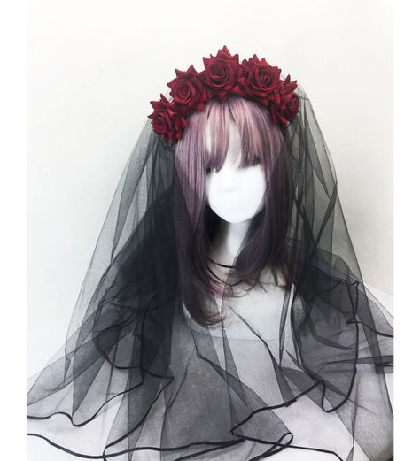 Rose Veil, Cosplay Horns, Gothic Bride, Rose Crown, Halloween Accessories Hair, Rose Headband, Pretty Jewelry Necklaces, Goth Wedding, Cosplay Hair