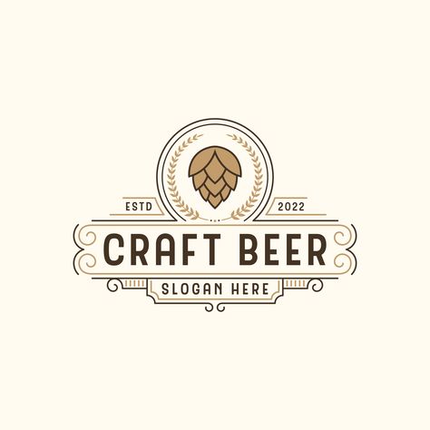 Download this Premium Vector about Premium Craft Beer Vintage Logo Design and discover more Professional Graphic Resources on Freepik. #freepik #vector #beer #beerlogo #craftbeer #brewery #brewing Beer Slogans, Craft Beer Logo, Beer Logo Design, Wild Hogs, Beer Logos, Brewery Logo, Design Logo Ideas, Beer Logo, Vintage Logo Design