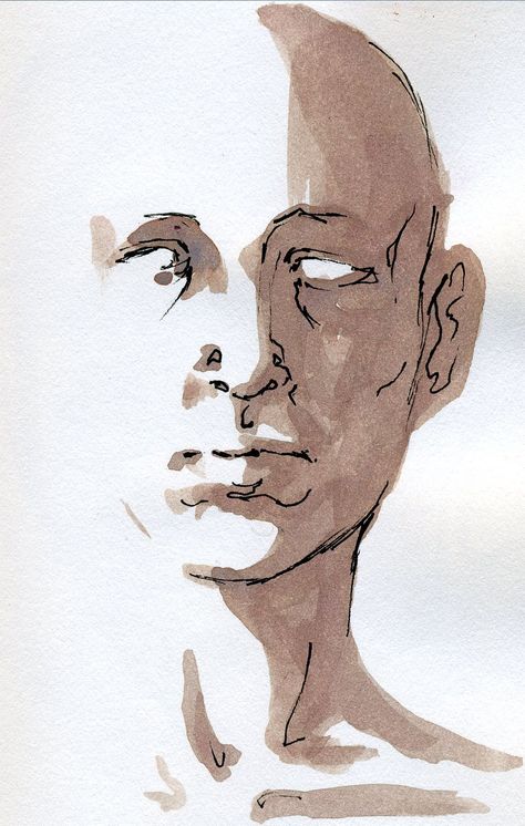 Shadow On Face Drawing, Watercolor Shadows Face, Shadowing Faces Drawing, How To Draw Shadows On A Face, Drawn Faces Sketches, Face Drawing Sketches Simple, Face Shadows Drawing, Stretched Face Art, Shadow Face Art