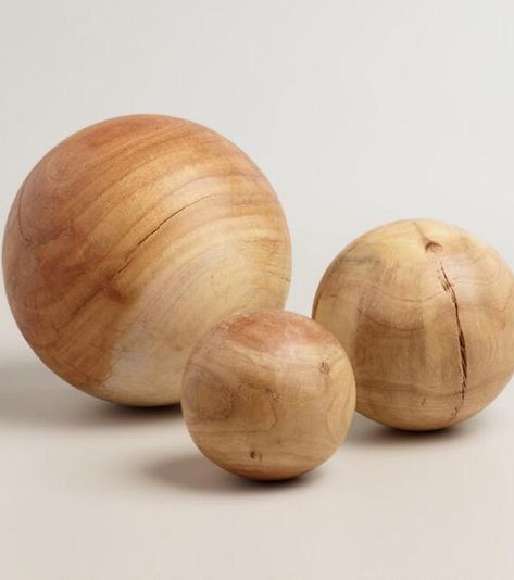 World Market Wooden Sphere Texture Spheres, Sphere Decor, Fairy Tale Home, Material Studies, Wood Sphere, Beverly Hills Houses, Landscape Elements, Decorative Spheres, Humble Abode