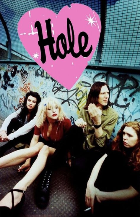 Hole Band Poster, Girly Cosmetics, Hole Band, Rock Band Posters, Band Poster, Journal Vintage, Riot Grrrl, Courtney Love, Alice In Chains