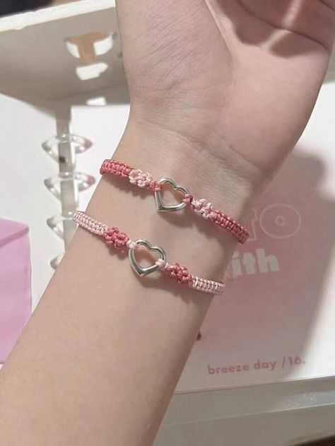 Best Friend Valentines, Valentines Day Gifts For Friends, Braided Rope Bracelet, Hari Valentine, Couple Bracelet, Bracelet Couple, Y2k Jewelry, Chain Bracelets, Couple Bracelets