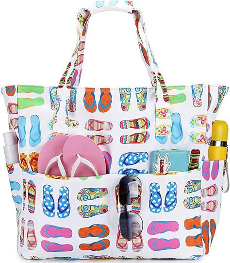 Pool Bags for Women Ladies Extra Large Gym Tote Carry On Bag With Wet Compartment for Weekender Travel Polyester lining, Zipper closure, Machine Wash. Large beach bag in size 17.5*7.87*15.75 inches. Smart design wet compartment to hold dirty clothes and wet towels after sports. As an Amazon associate I earn from qualifying purchases. Best Beach Bag, Large Beach Bag, Travel Slippers, Waterproof Beach Bag, Large Beach Bags, Gym Tote, Beach Tote Bag, Pool Bags, Zippered Tote