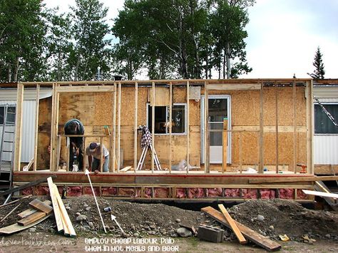 Mobile Home Additions can be a great way to increase living space. Learn about the foundation, roofing, siding and attachment methods for additions here. Doublewide Additions, Mobile Home Additions, Mobile Home Addition, Moble Homes, Mobile Home Redo, Mobil Homes, Trailer House, Mobile Home Kitchens, Mobile Home Repair