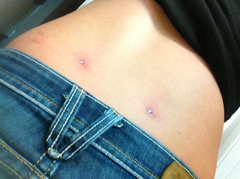 Dermal Back Demermals Piercing, Dermal Piercing Back Dimples, Lower Back Dermal Piercing, Back Dimple Piercing, Back Dermals, Back Dermal Piercing, Back Dimple, Back Dimple Piercings, Dermal Piercings