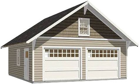 Garage Plans : 2 Car Craftsman Style Garage Plan - 576-14 - 24' x 24' - two car - By Behm Design - Woodworking Project Plans - Amazon.com Craftsman Style Garage, Pole Building Garage, Detached Garage Designs, Gladiator Garage, 2 Car Garage Plans, Garage Plans Detached, Craftsman Garage, Garage Builders, Plan Garage