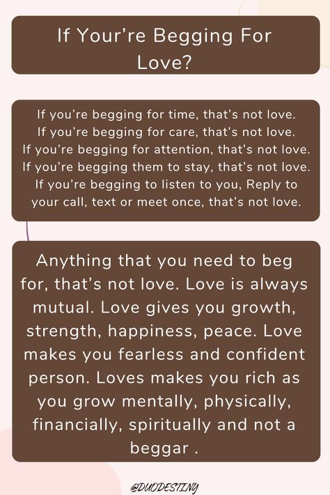 "Love is not about begging for affection or validation. Know your worth and embrace relationships where love flows freely and effortlessly. 💔 #SelfWorth #HealthyRelationships #LoveYourselfFirst #NoBeggingForLove #RespectYourself #RelationshipAdvice #SelfLoveJourney #KnowYourWorth #LoveWithoutConditions #Empowerment" Withholding Affection Relationships, No Affection In Relationship, Withholding Affection, In Relationship, Know Your Worth, Love Is Not, Respect Yourself, Knowing Your Worth, Love Advice