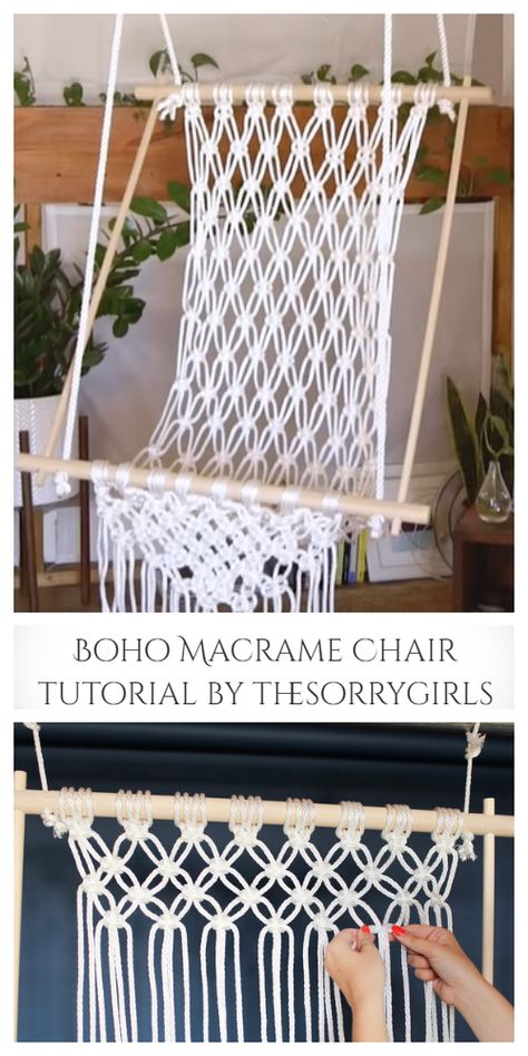 Macrame Hammock Chair Pattern, Macrame Hammock Pattern, Diy Hammock Chair, Macrame Furniture, Macrame Chair, Macrame Hammock Chair, Macrame Hanging Chair, Macrame Chairs, Macrame Hammock