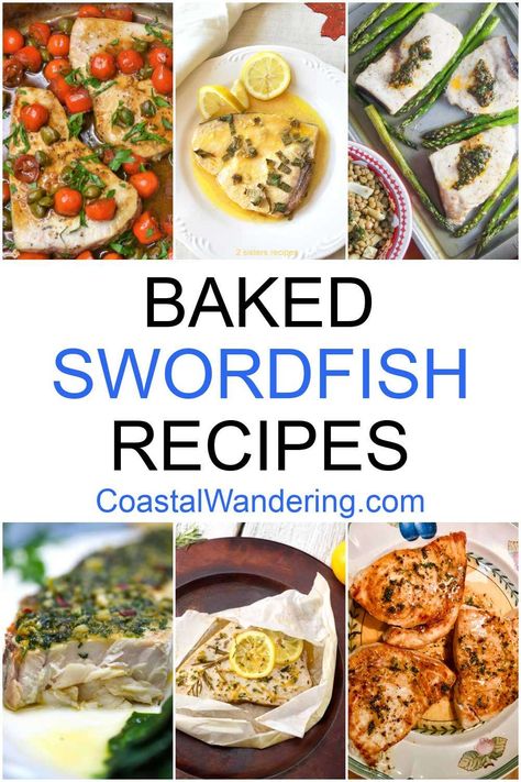 Baked Swordfish Recipes, Baked Swordfish, Swordfish Recipes, Fish Recipes Baked, Meatless Mondays, Roasted Cherry Tomatoes, Delish Recipes, Baked Fish, Bad Food