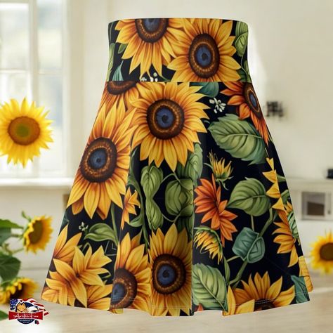 🌻 Twirl into summer with our Bold Sunflower Skater Skirt! 🌞👗 This must-have floral high-waisted skirt is perfect for any trendy casual look. 😍🌺 Stand out in this eye-catching sunflower print and make a statement. 💛 #SunflowerSkirt #SummerSkirt #FloralFashion #HighWaistedSkirt #TrendyStyle #SkaterSkirt #CasualChic #BoldPrint #Fashionista #SummerVibes #Trendinggift #bestgiftideas #madetoorder #madeinusa #veteranownedbusiness Shop Now https://arcticfoxmarketus.etsy.com/listing/1751457054/bold-su... Highwaisted Skirts, High Waisted Floral Skirt, Sun Set, Sunflower Print, Floral Fashion, Summer Skirts, Trending Gifts, Bold Prints, Don't Let