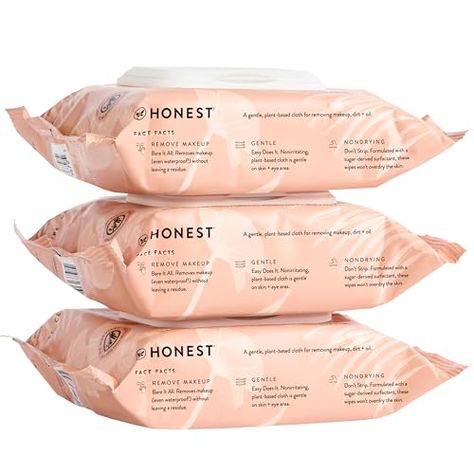 Honest Beauty Makeup Remover Facial Wipes | EWG Verified, Plant-Based, Hypoallergenic | 30 Count 3 Pack Honest Beauty Makeup, Hypoallergenic Makeup, Beauty Gift Guide, Facial Wipes, Honest Beauty, Makeup Wipes, Makeup Remover Wipes, Remove Makeup, Face Cleanser