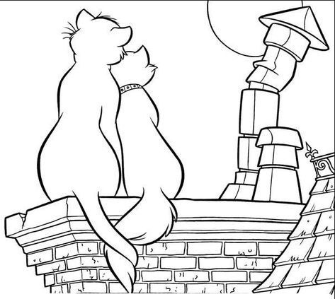 Aristocats Coloring Page Printables Aristocats Coloring Pages, Disney Mural, Koala Tattoo, Moon Coloring Pages, Disney Cats, Creepy Tattoos, The Aristocats, Horse Coloring Pages, Cartoon Coloring