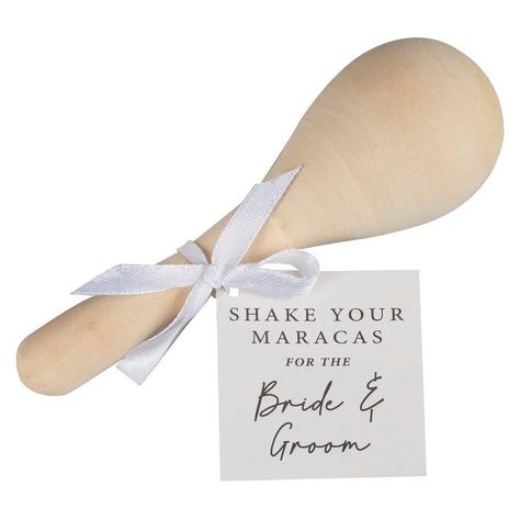 Shake up your wedding reception with these fun wooden maracas 🎉 Whether as a send-off for the happy couple or a fun wedding favor, these maracas are sure to keep the party going all night long! 💃🏻🕺 #WeddingFavors #PartyVibes #GingerRay #wedding #weddingmaracas #maracas #shakeyourmaracas #littlebigpartyco #weddingfavours #weddingtable #weddingtabledecor #weddingtablesetting #weddinggifts Maracas Party Favor, Wedding Maracas, Wedding Table Place Settings, Table Place Settings, Best Wedding Favors, Rehearsal Dress, Wedding Table Settings, Mexico Wedding, Decorations Party