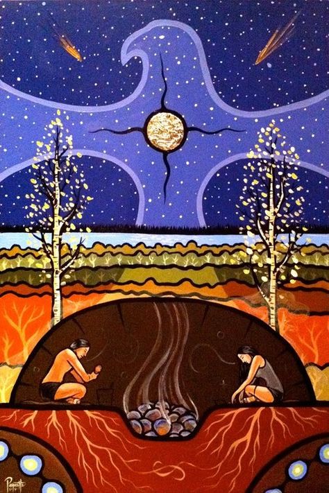 Sweat Lodge, Lodge Design, Native American Paintings, Wellness Retreat, American Painting, American Indian Art, Visionary Art, Indigenous Art, Native Art